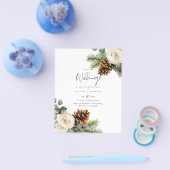 BUDGET Winter Weddenschap Eucalyptus Greenery Roze Flyer (Enkel)