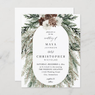 Budget Winter White Floral & Pine 2 Wedding