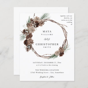Budget Winter White Floral & Pine Wedding Wreate
