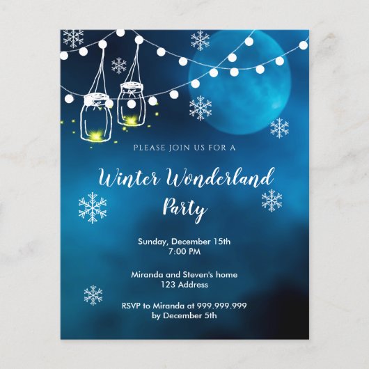 Budget Winter wonderland blauwe maan (Voorkant)