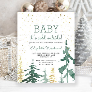 Budget Winter Woud Baby Shower Uitnodiging