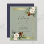 BUDGET Winterhuwelijk Witte Rozen Goud Stofblauw (Voorkant / Achterkant)