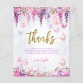 BUDGET Wisteria Gold Butterfly Verjaardag Dank u (Voorkant)