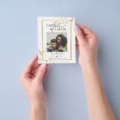 BUDGET Wit Goud FOTO Huwelijksuitnodiging Flyer (Hand)