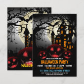 Budget Witch Pumpkin Dark Haunted House Halloween Kaart (Voorkant / Achterkant)