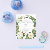 Budget Witte Bloemen & Groene Bruidsmeisjes Bruilo Flyer (Enkel)