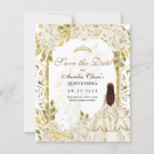 BUDGET Witte Bloemige Prinses Gouden Boog Quincean (Voorkant)