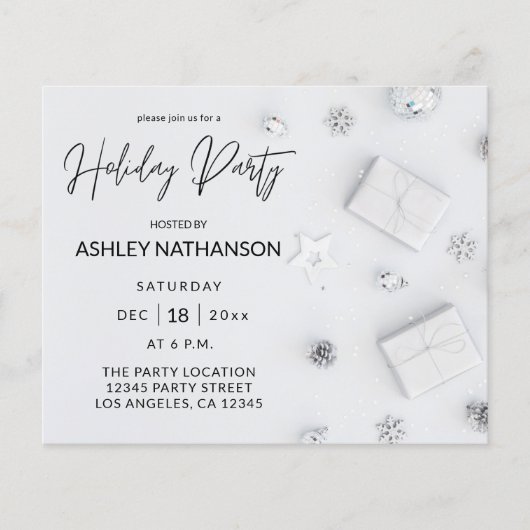 Budget Witte Granaam Kerstfeest Party Flyer (Voorkant)