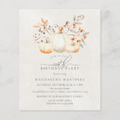 BUDGET Witte Pompoen 100e verjaardag Uitnodiging (Voorkant)