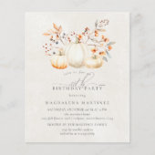 BUDGET Witte Pompoen 80e verjaardag uitnodiging (Voorkant)