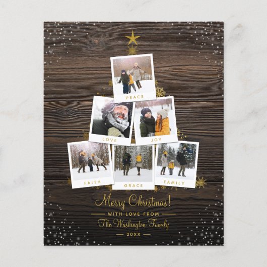 Budget Wood & Gold Kerstmis Aangepaste foto's Coll (Voorkant)