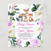 Budget Woodland Animals Baby shower Invitation (Voorkant)