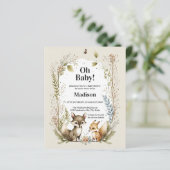 Budget Woodland Creatures Baby shower Invite (Staand voorkant)