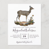 Budget Woodland Deer Baby shower Invitation (Voorkant)