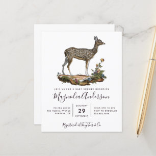 Budget Woodland Deer Baby shower Invitation