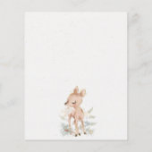 BUDGET Woodland Deer Floral Baby shower Invitation (Achterkant)