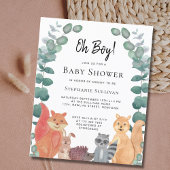 Budget Woodland Forest Animals Baby shower Invite