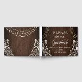 Budget Woodsy Rustic String Lights Hout Wedding Gastenboek (Volledig)