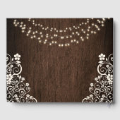 Budget Woodsy Rustic String Lights Hout Wedding Gastenboek (Achterkant)