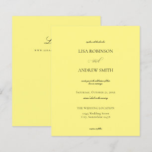Budget Yellow Calligraphy Wedding