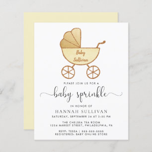 Budget Yellow Carriage Baby Sprinkle Invitation
