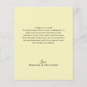 Budget Yellow Lemon Wedding Bedankt Flat Kaart (Achterkant)