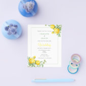 Budget Yellow Roses Elegant Floral Wedding Invite Flyer (Enkel)