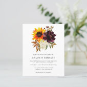 Budget Yellow Sunflower Paars Peony Wedding (Staand voorkant)