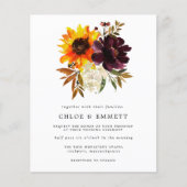 Budget Yellow Sunflower Paars Peony Wedding (Voorkant)