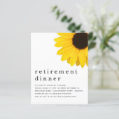 Budget Yellow Sunflower Retirement Dinner Invite (Staand voorkant)
