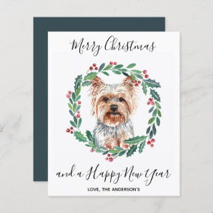 Budget Yorkshire Terrier Dog Joyeuse carte de Noël