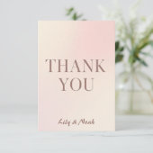 Budget zachte pastel bruiloft dank u bedankkaart (Staand voorkant)