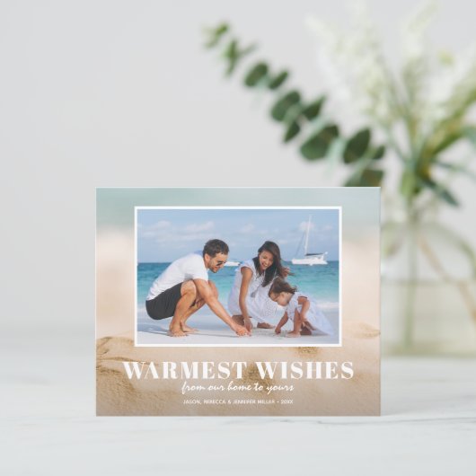 Budget Zand en Zee Beach Kaarten voor Kerstmis met (Staand voorkant)