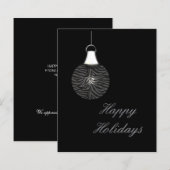 Budget Zebra Stripes Ornament Black Holiday Card (Voorkant / Achterkant)
