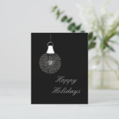 Budget Zebra Stripes Ornament Black Holiday Card (Staand voorkant)