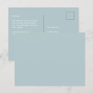 BUDGET Zee Glass Sage Green Monochrome Weddenschap Briefkaart