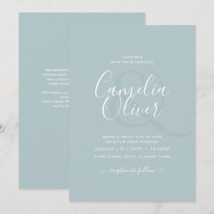 BUDGET Zee Glass Sage Green Monochrome Weddenschap Kaart