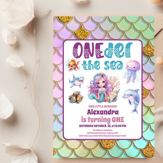 Budget Zeemeermin 1e Verjaardagsfeest Flyer