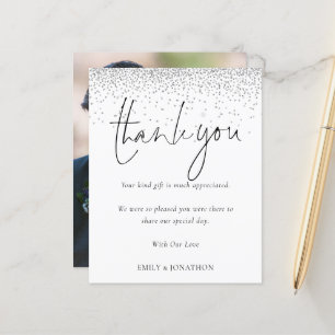 Budget Zilver Glitter Foto Huwelijk Bedankt