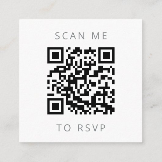 Budget Zilveren Glitter Witte Huwelijk QR Code RSV Informatiekaartje (Achterkant)
