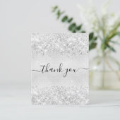 BUDGET zilverglitterstof op jaardag bedankt (Staand voorkant)