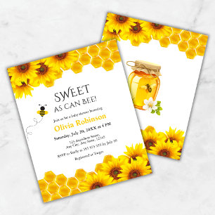 Budget Zoet als kan Bee Honey Baby shower Uitnodig