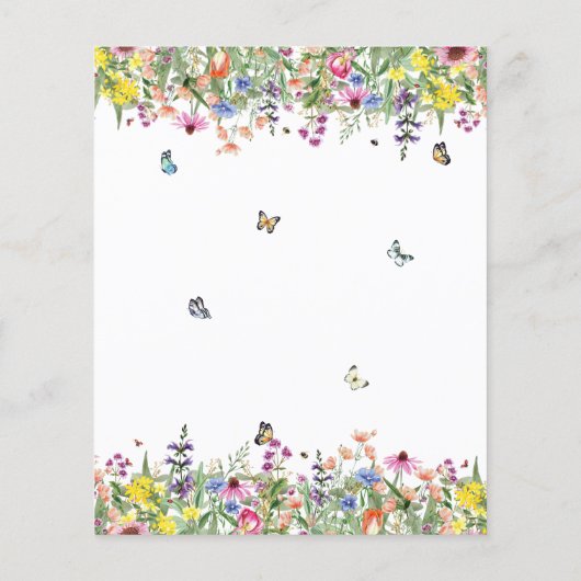 Budget Zomer Bloemen Engagement Party Uitnodiging (Achterkant)