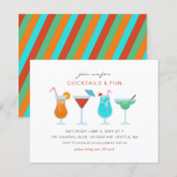 Budget Zomer Drinken Cocktail party Uitnodigingen