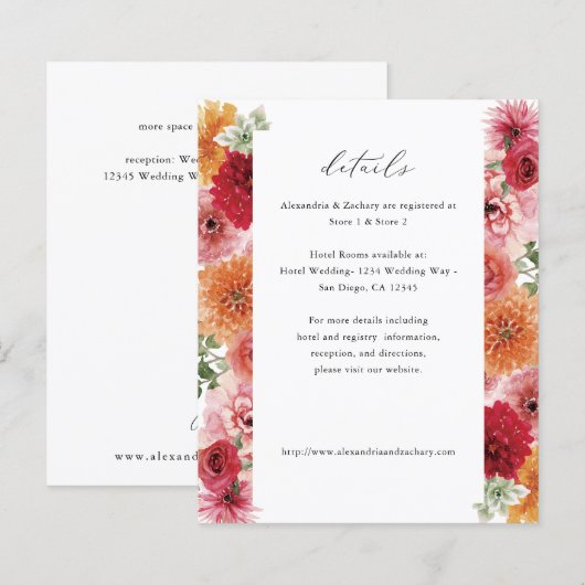 Budget Zomer Multi Kleur Bloemen Details (Voorkant / Achterkant)