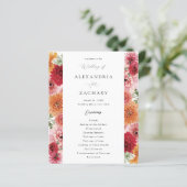 Budget Zomer Multi Kleur Bloemen Trouwprogramma (Staand voorkant)