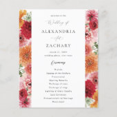 Budget Zomer Multi Kleur Bloemen Trouwprogramma (Voorkant)