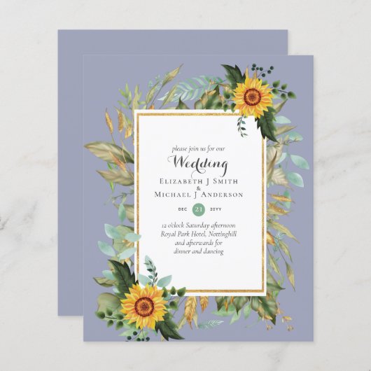 BUDGET Zonnebloemen Eucalyptus Greenery Wedding (Voorkant / Achterkant)