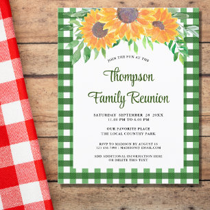 Budget Zonnebloemen Gingham Familie Reunion