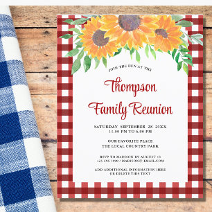 Budget Zonnebloemen Gingham Familie Reunion